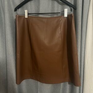 Loft Brown Pleather Skirt